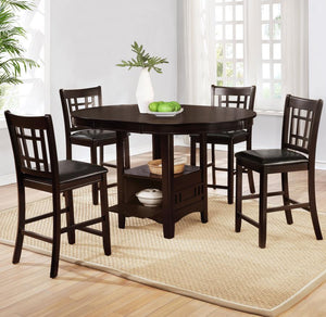 Coaster Lavon Espresso and Black Counter Height Dining Room Set (5 PC)