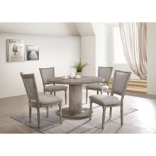 Load image into Gallery viewer, ACME GABRIAN TWO-TONE BEIGE FABRIC AND RECLAIMED GRAY SIDE CHAIR