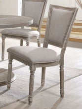 Load image into Gallery viewer, ACME GABRIAN TWO-TONE BEIGE FABRIC AND RECLAIMED GRAY SIDE CHAIR