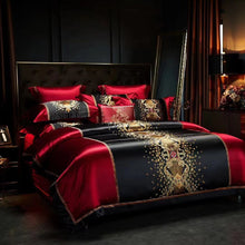 Load image into Gallery viewer, Silk Cotton Embroidery Four-piece Set Bed Sheet Bedspread