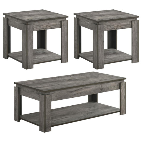 Coaster Donal Weathered Grey Occasional Table Set (3 PC)