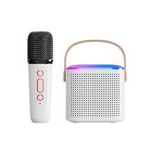 Load image into Gallery viewer, Microphone Karaoke Machine Bluetooth Speaker With 2 Wireless Mic RGB Light Home Family Singing Speaker