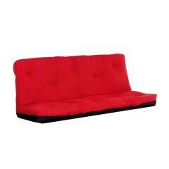 ACME NABILA RED & BLACK POPLIN FABRIC FULL FUTON MATTRESS, 6