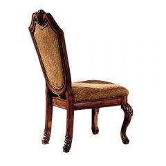 ACME CHATEAU DE VILLE FABRIC & CHERRY FINISH SIDE CHAIR (SET-2)