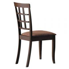 ACME CARDIFF DARK BROWN MICROFIBER & ESPRESSO FINISH SIDE CHAIR (SET-2)