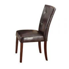 ACME BRITNEY/DANVILLE/GRANADA/EARLINE/DORETTA/CAMELOT/JUSTIN/ISSAC/BALDWIN/FAYMOOR ESPRESSO PU & WALNUT FINISH SIDE CHAIR (SET-2)