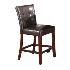 ACME BRITNEY/DANVILLE/GRANADA/EARLINE/DORETTA/CAMELOT/JUSTIN/ISSAC/BALDWIN/FAYMOOR ESPRESSO PU & WALNUT FINISH COUNTER HEIGHT CHAIR (SET-2)