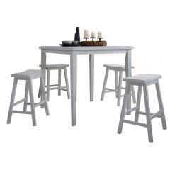 ACME GAUCHO WHITE FINISH 5PC COUNTER HEIGHT TABLE SET