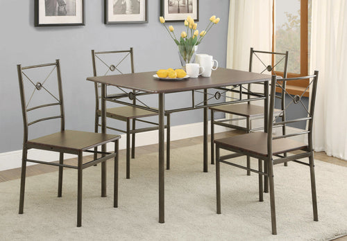 COASTER DARK BRONZE 5-PIECE RECTANGULAR DINING SET