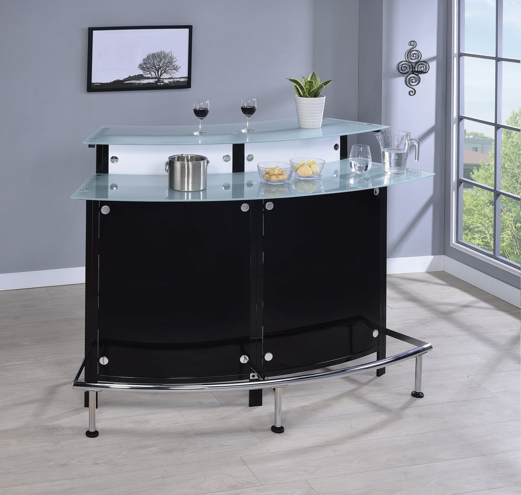 COASTER DINING-ROOM GLASS TOP BAR UNIT BLACK