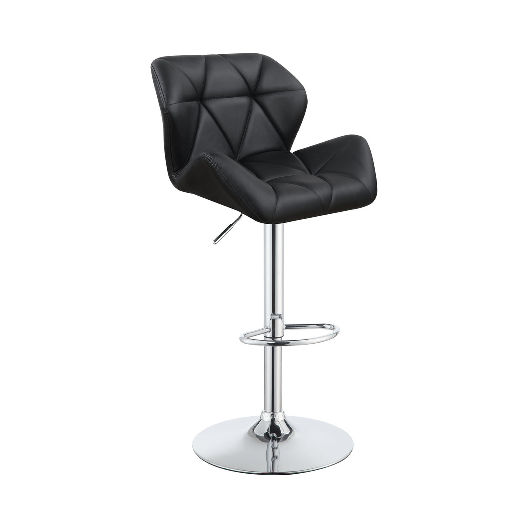 COASTER BLACK AND CHROME WINGED ADJUSTABLE BAR STOOL