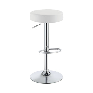 COASTER CHROME AND WHITE ADJUSTABLE BAR STOOL