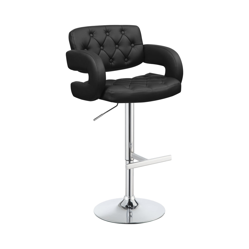 COASTER BLACK AND CHROME ADJUSTABLE HEIGHT BAR STOOL