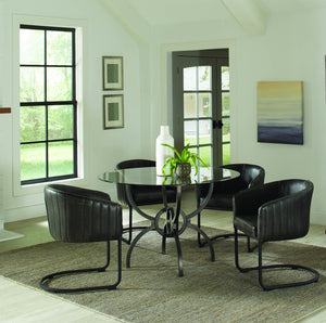 COASTER DINING-ROOM AVIANO 5-PIECE DINING SET GUNMETAL AND MATTE BLACK