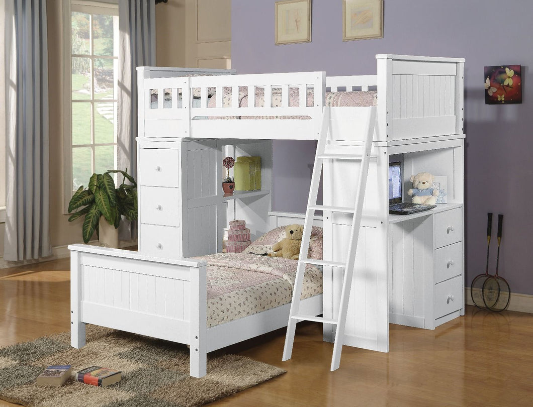 ACME WILLOUGHBY WHITE FINISH TWIN LOFT BED