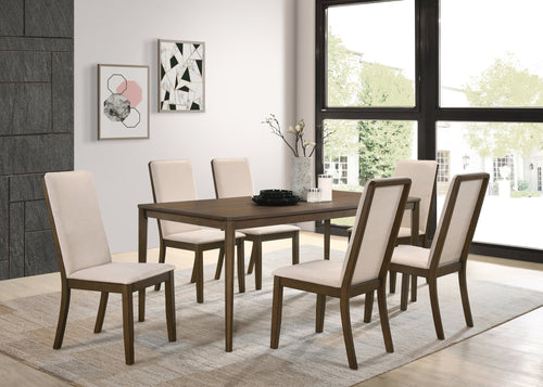 COASTER WETHERSFIELD MEDIUM WALNUT AND LATTE 7-PIECE DINING SET