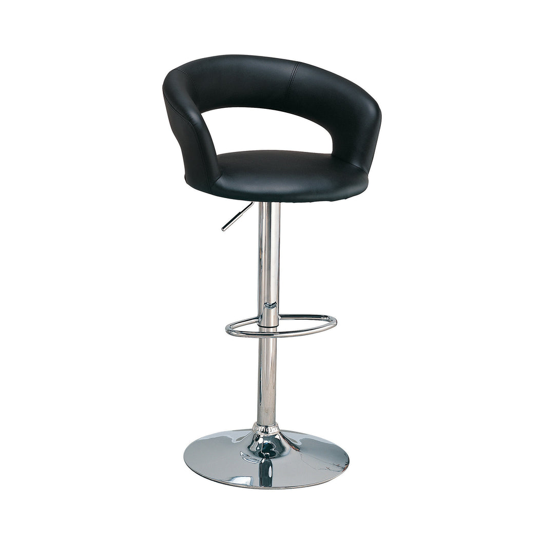 COASTER BLACK AND CHROME ADJUSTABLE HEIGHT BAR STOOL