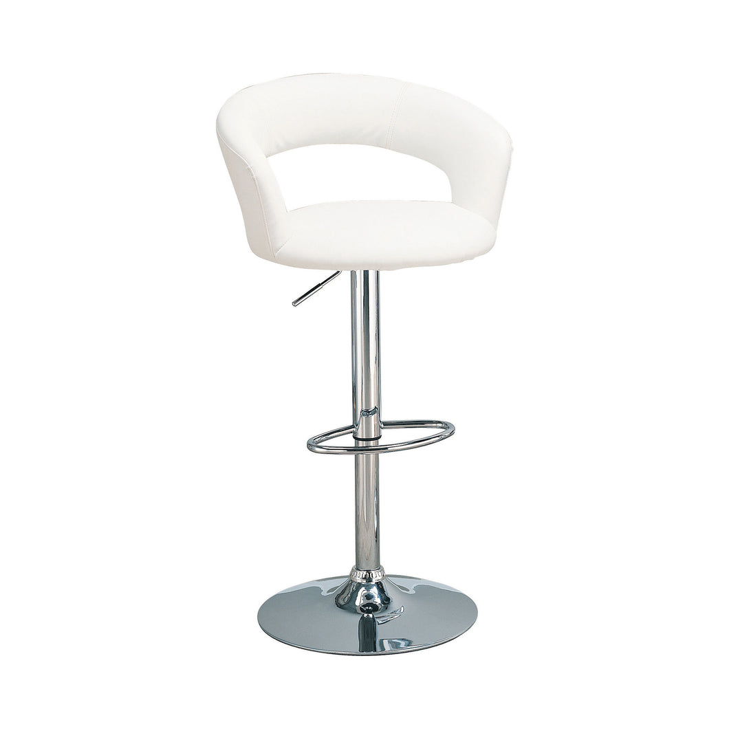 COASTER DINING-ROOM 29″ ADJUSTABLE HEIGHT BAR STOOL WHITE AND CHROME