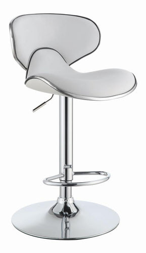 COASTER WHITE AND CHROME ADJUSTABLE BAR STOOL