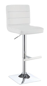 COASTER WHITE AND CHROME ADJUSTABLE BAR STOOL