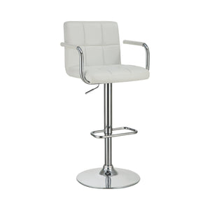 COASTER WHITE AND CHROME ADJUSTABLE BAR STOOL