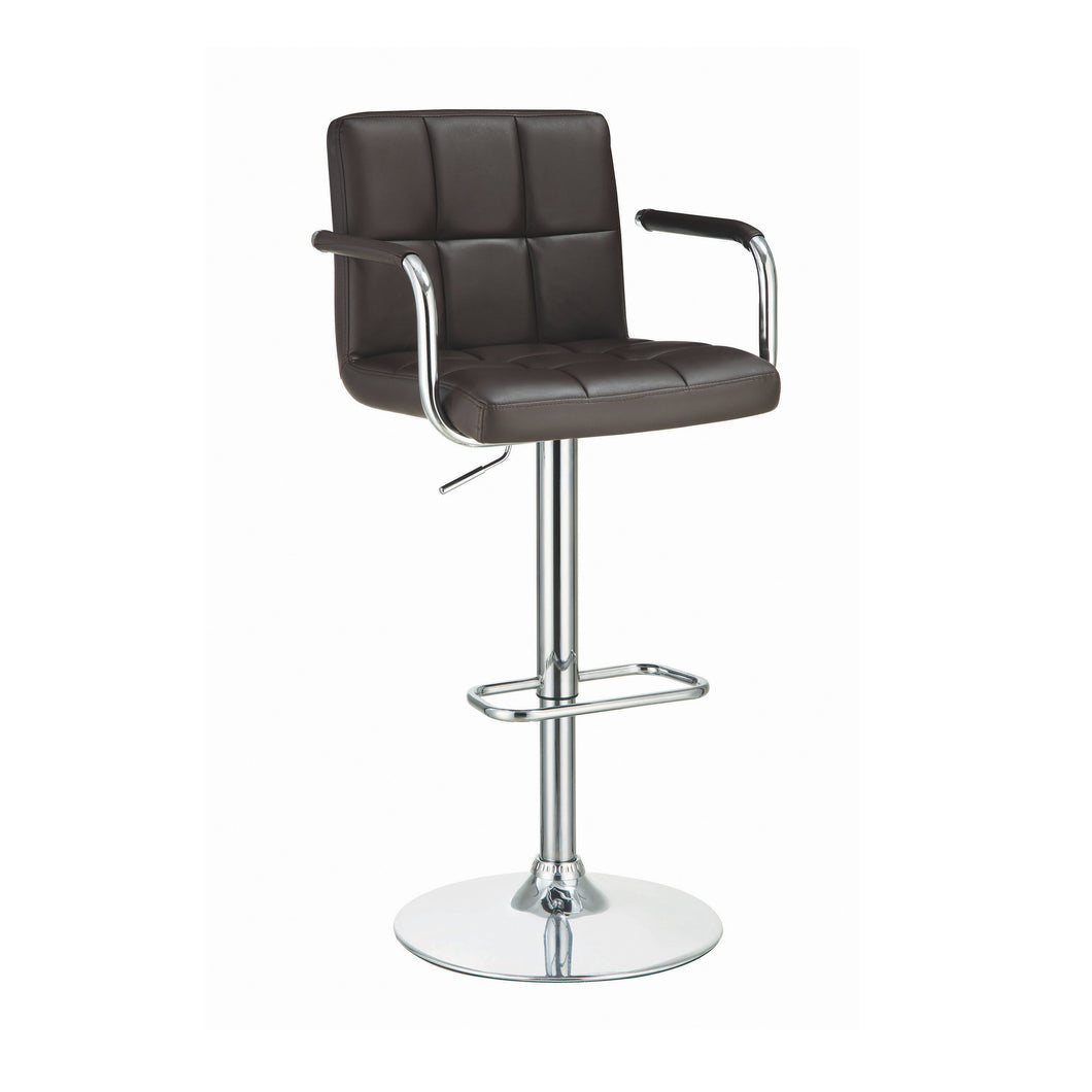 COASTER BROWN AND CHROME ADJUSTABLE BAR STOOL