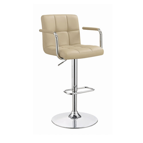 COASTER BEIGE AND CHROME ADJUSTABLE BAR STOOL