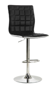 COASTER BLACK AND CHROME ADJUSTABLE BAR STOOL