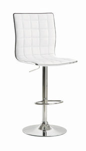 COASTER WHITE AND CHROME ADJUSTABLE BAR STOOL