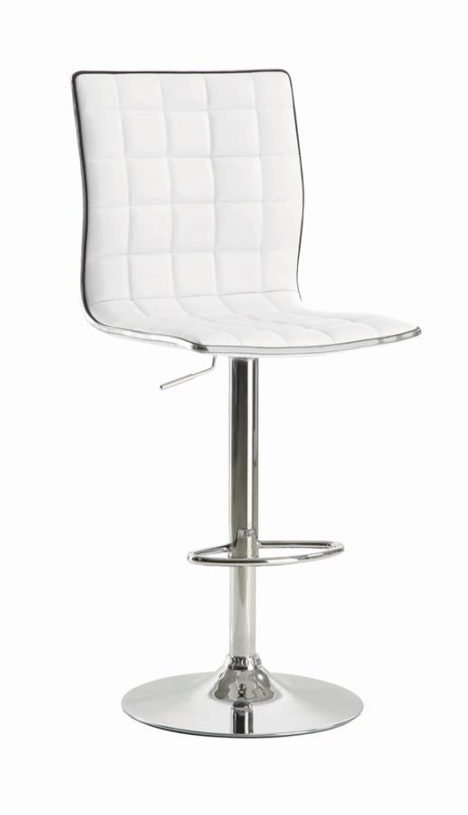 COASTER WHITE AND CHROME ADJUSTABLE BAR STOOL