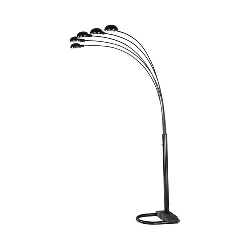 COASTER 5-LIGHT FLOOR LAMP SATIN BLACK