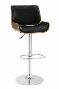 COASTER BLACK/WALNUT AND CHROME ADJUSTABLE BAR STOOL