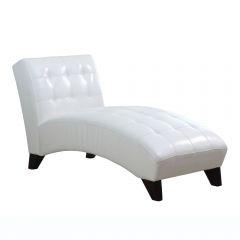 ACME ANNA WHITE PU LOUNGE CHAISE