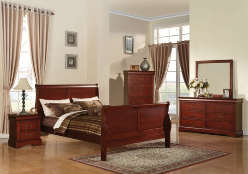 ACME LOUIS PHILIPPE III CHERRY BEDROOM SET (5 PC)