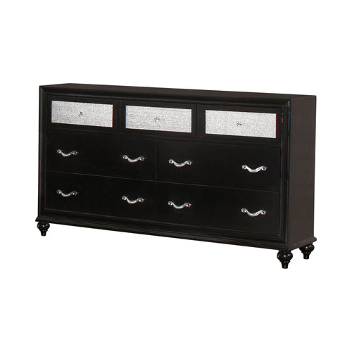 COASTER BARZINI 7-DRAWER BLACK RECTANGULAR DRESSER