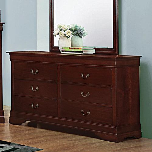 COASTER LOUIS PHILIPPE RED BROWN DRESSER