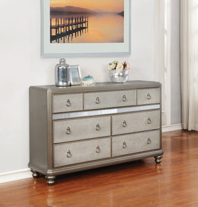 COASTER BLING GAME METALLIC PLATINUM 7-DRAWER DRESSER