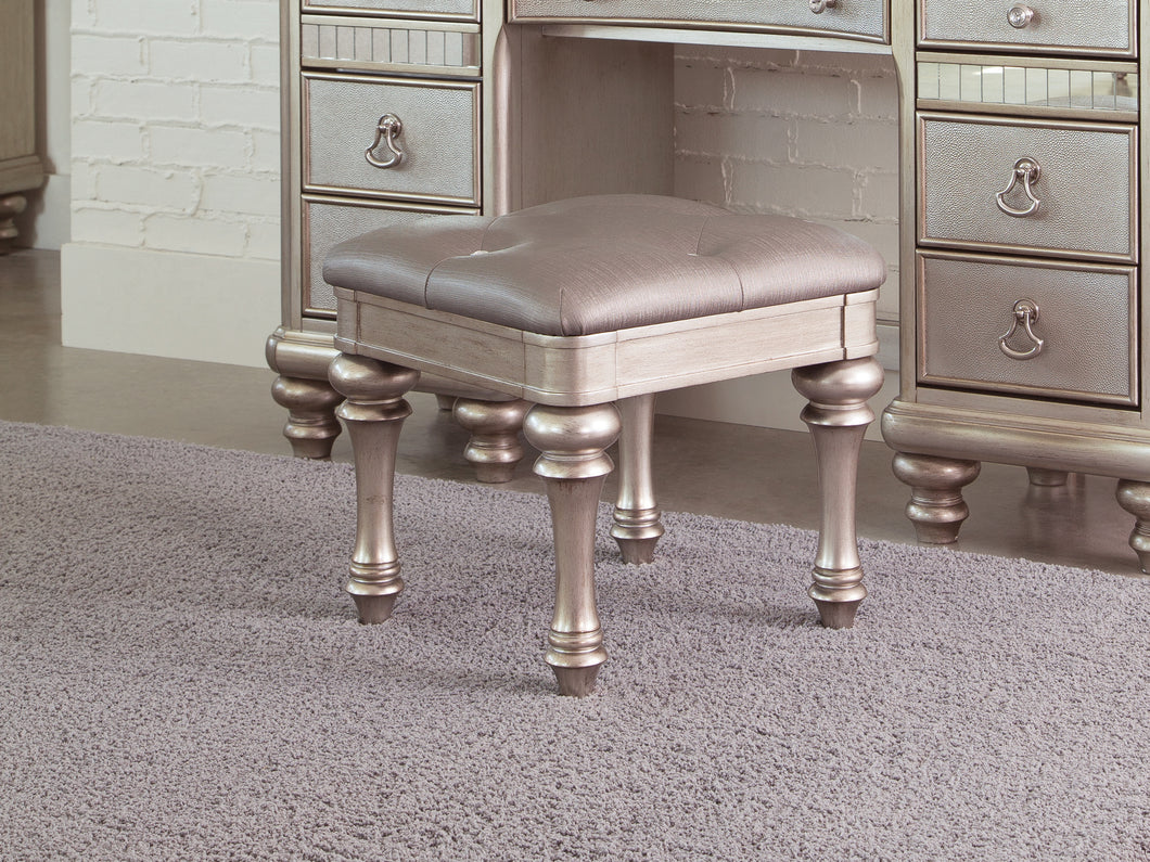 COASTER BEDROOM UPHOLSTERED VANITY STOOL METALLIC PLATINUM