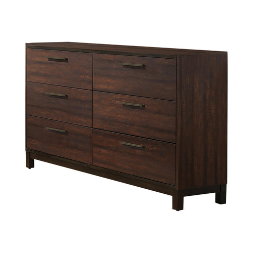 COASTER BEDROOM EDMONTON 6-DRAWER DRESSER RUSTIC TOBACCO