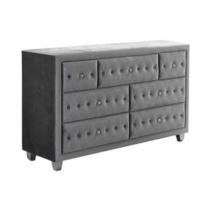 COASTER BEDROOM DEANNA 7-DRAWER RECTANGULAR DRESSER GREY