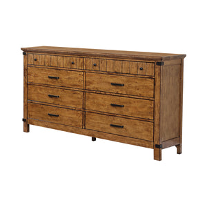 COASTER BEDROOM BRENNER 8-DRAWER DRESSER RUSTIC HONEY