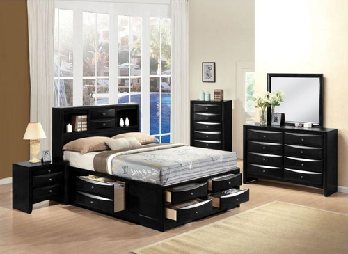 ACME IRELAND BLACK STORAGE BEDROOM SET (5 PC)