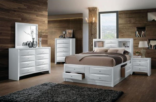 ACME IRELAND WHITE STORAGE BEDROOM SET (5 PC)