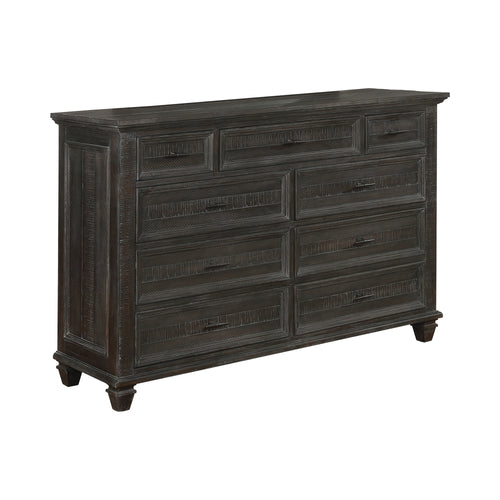 COASTER BEDROOM ATASCADERO 9-DRAWER DRESSER WEATHERED CARBON