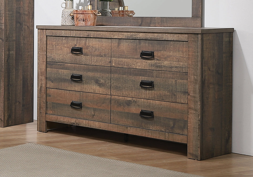 COASTER BEDROOM FREDERICK 6-DRAWER DRESSER WEATHERED OAK