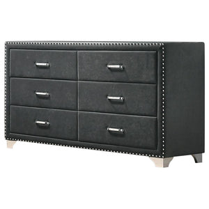 COASTER MELODY GREY UPHOLSTERED DRESSER