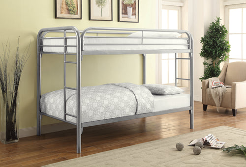 COASTER BEDROOM MORGAN TWIN OVER TWIN BUNK BED SILVER