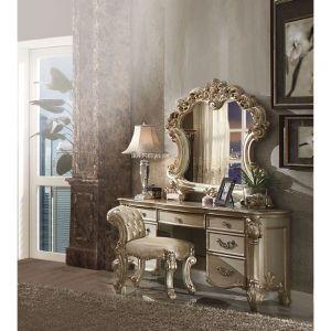 ACME VENDOME GOLD PATINA & BONE FINISH VANITY DESK