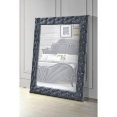 ACME DANTE GRAY VELVET ACCENT FLOOR MIRROR