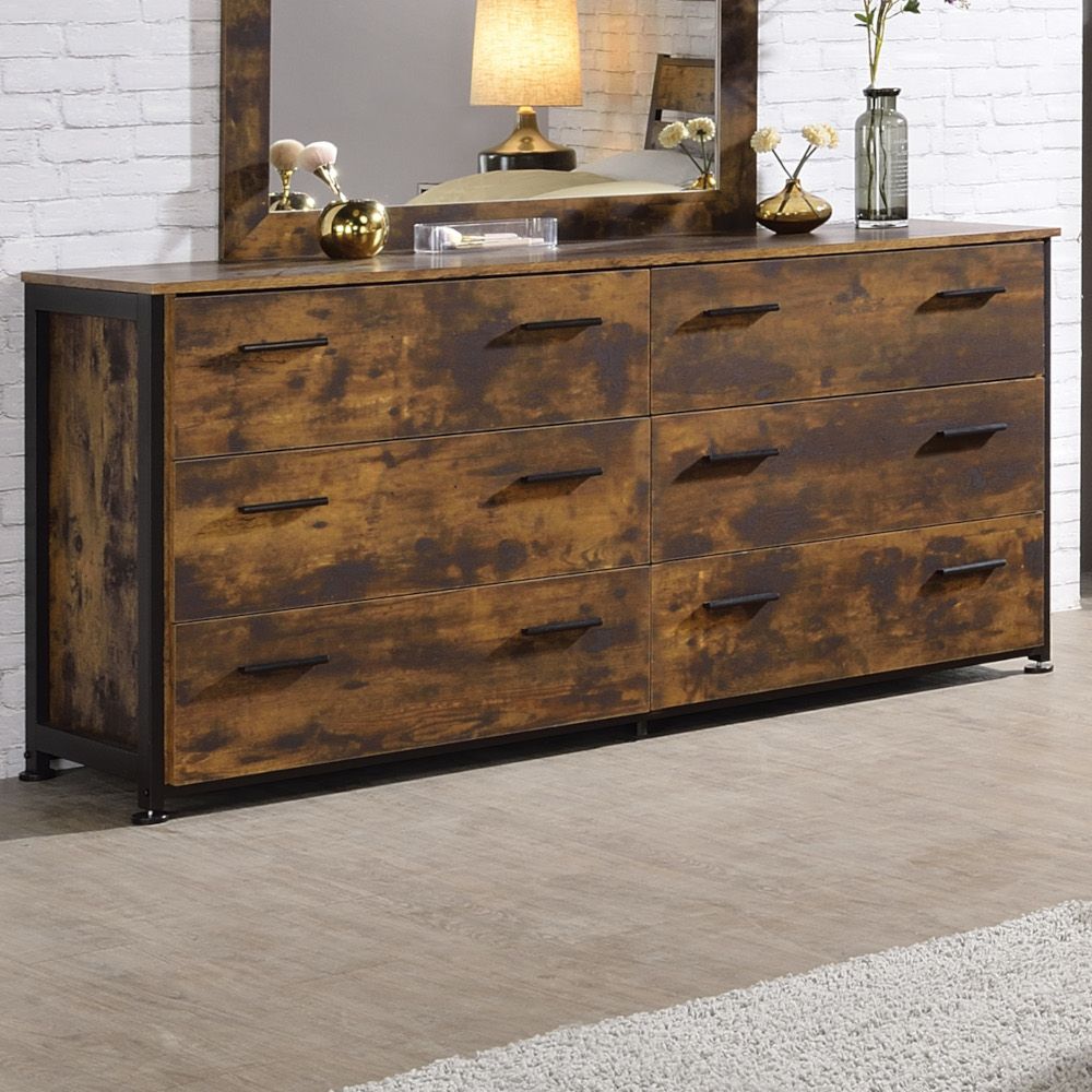 ACME JUVANTH RUSTIC OAK AND BLACK DRESSER